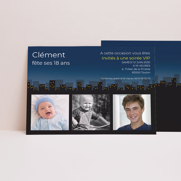Invitations Anniversaire Adulte Paysage Années Lumière photo