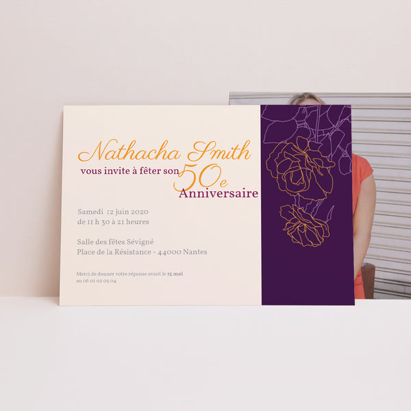 Invitations Anniversaire Adulte Paysage Violine photo