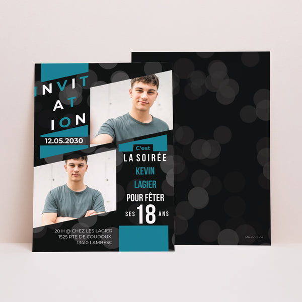 Invitations Anniversaire Adulte Portrait A la renverse photo