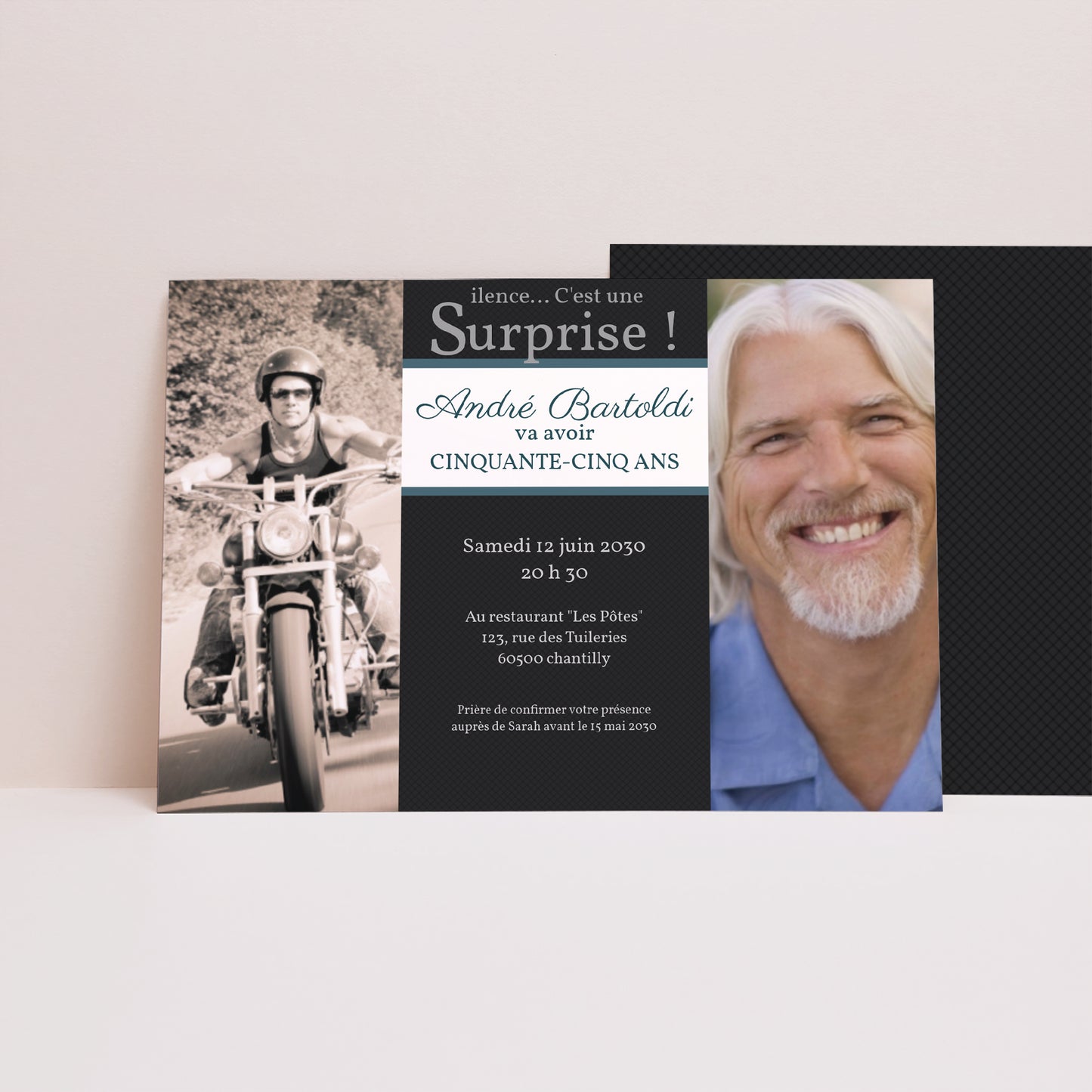 Invitations Anniversaire Adulte Portrait Super Surprise photo N° 1