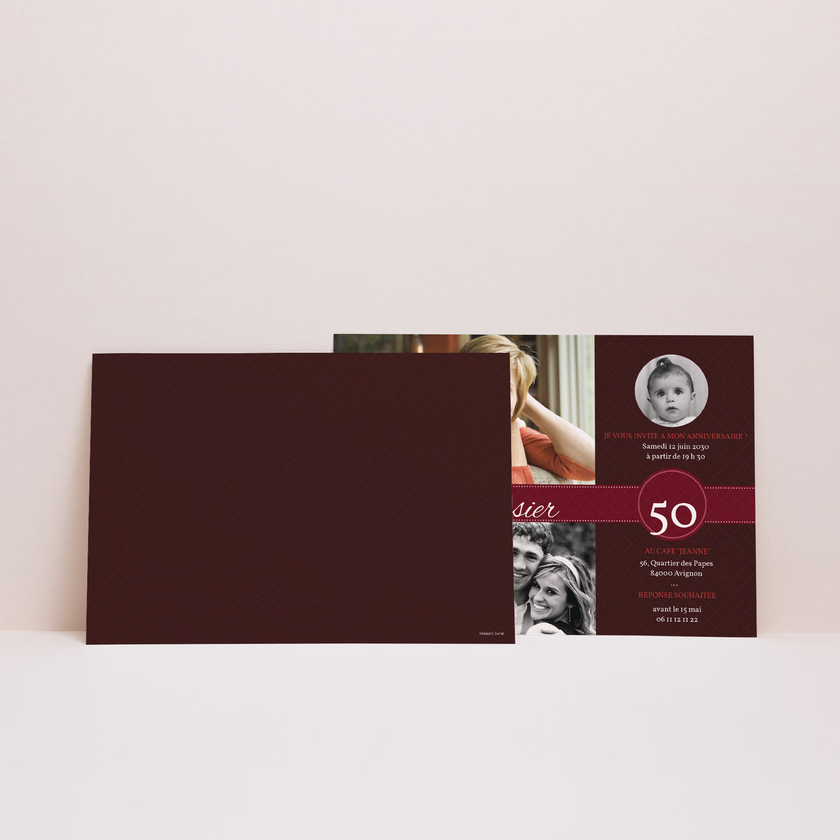 Invitations Anniversaire Adulte Paysage 70 Rubis photo N° 2