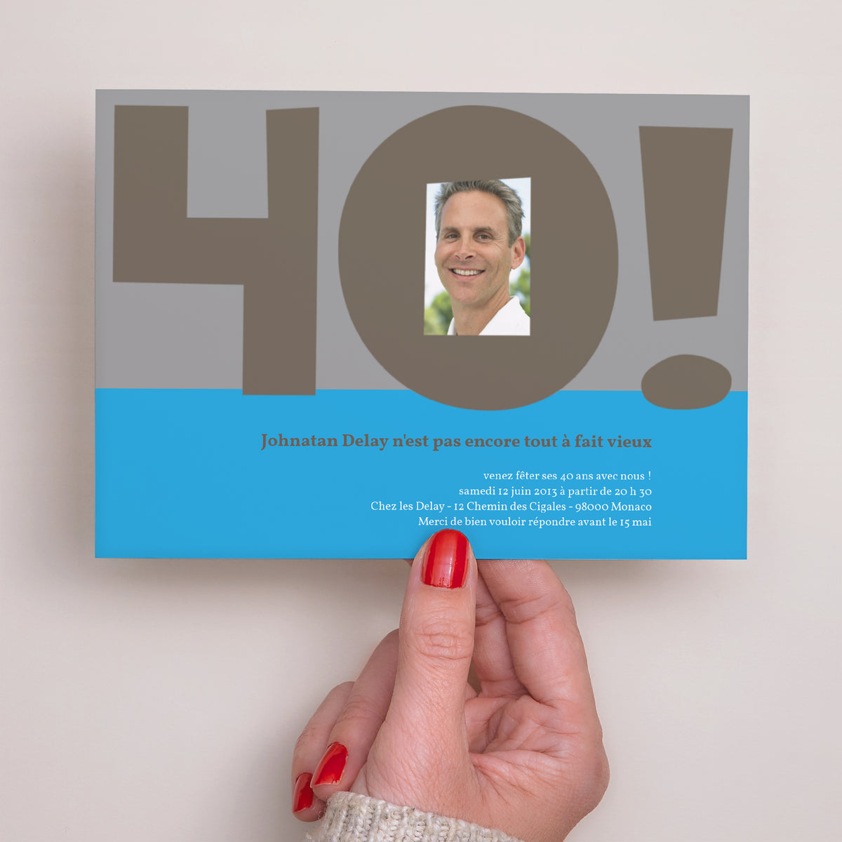 Invitations Anniversaire Adulte Paysage Jolie boutade photo N° 3