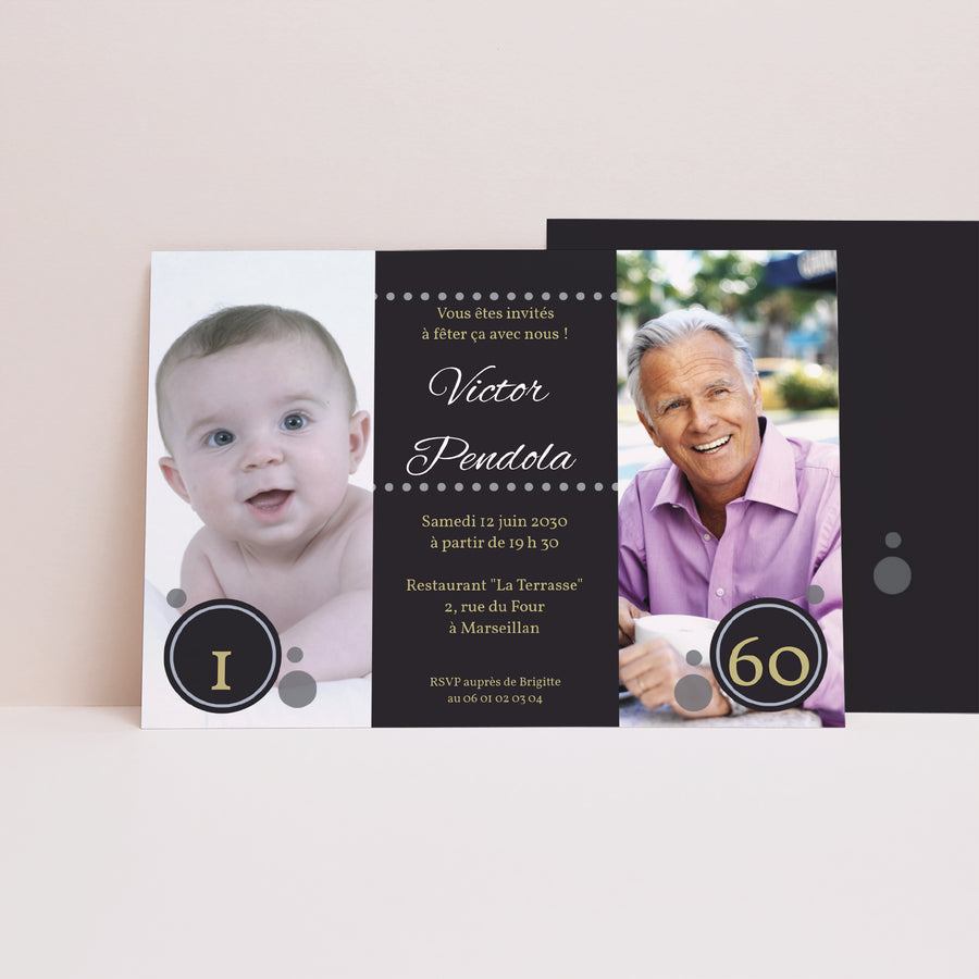 Invitations Anniversaire Adulte Paysage Au fil des ans photo
