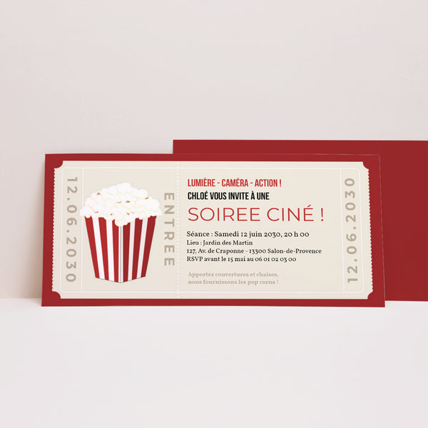 Invitations Anniversaire Adulte Panoramique paysage Soirée cinéma photo