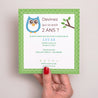 Invitations Anniversaire Enfant Carré Chouette une fête photo N° 2