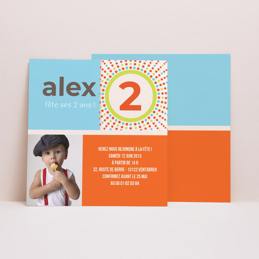 Invitations Anniversaire Enfant Carré Deux étincelles photo