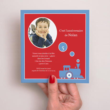 Invitations Anniversaire Enfant Carré Un petit train