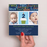 Invitations Anniversaire Enfant Carré Deux Ans - garçon photo N° 2