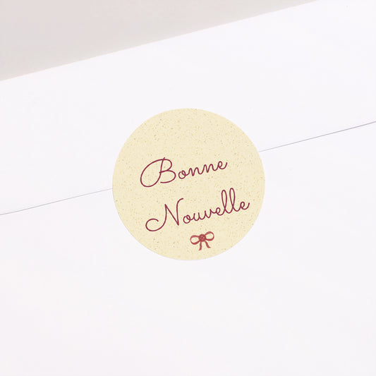 Sticker Naissance Rond Bonne nouvelle photo