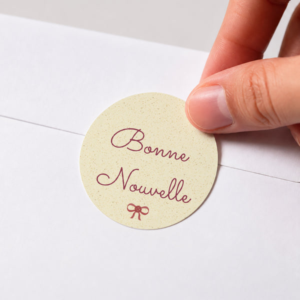 Sticker Naissance Rond Bonne nouvelle photo