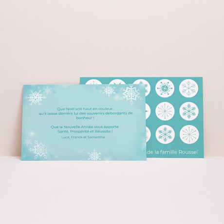 Carte de voeux Fin d'année Paysage Cristaux de neige