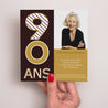Invitations Anniversaire Adulte Carré 90 ans en Or photo N° 2