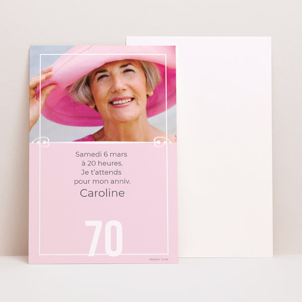 Invitations Anniversaire Adulte Portrait 70 ans photo