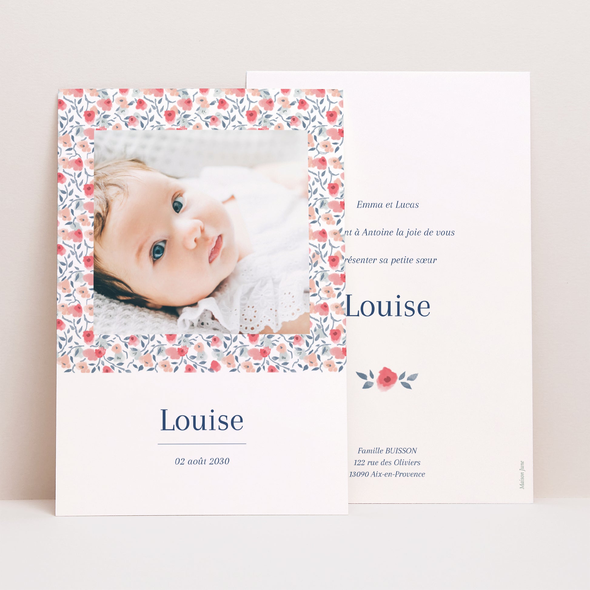 Faire-part Naissance Portrait Liberty photo N° 1