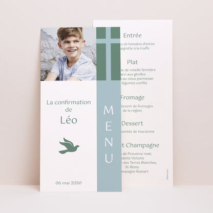 Menu Communion Panoramique portrait Date sacrée photo N° 1