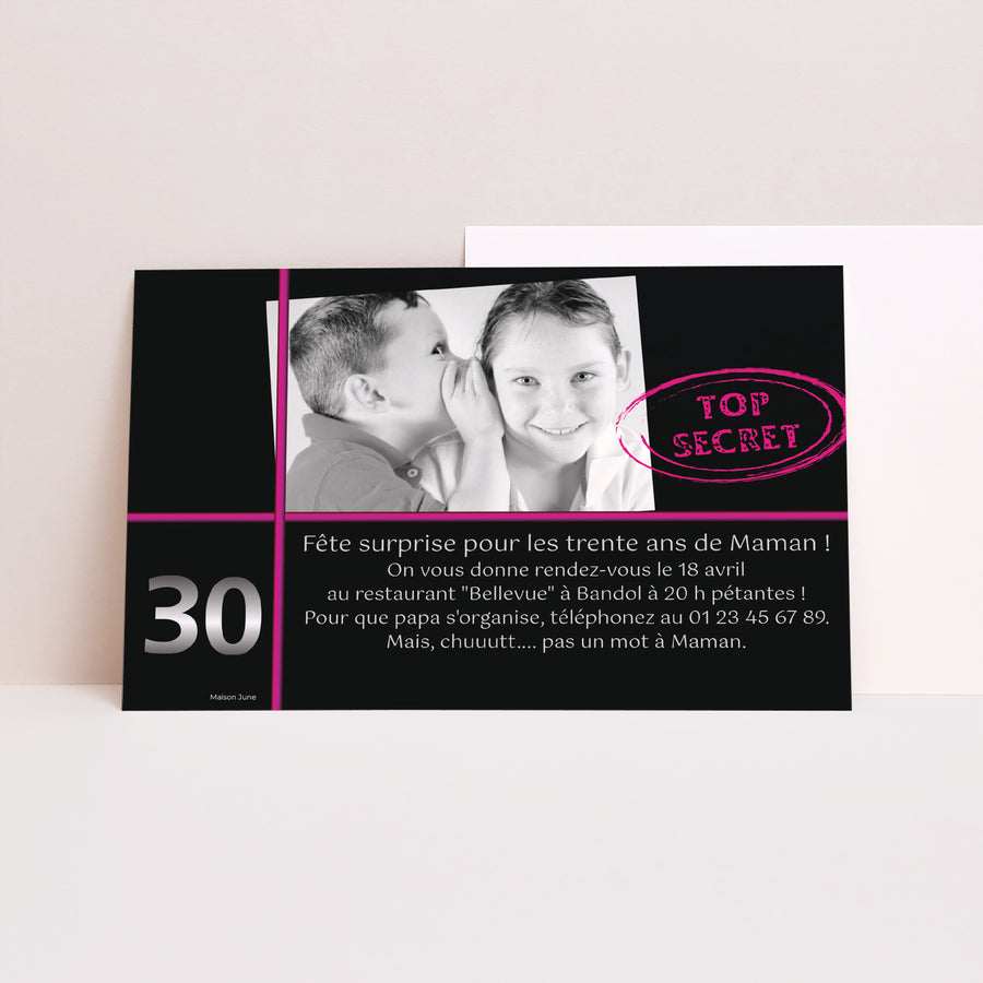 Invitations Anniversaire Adulte Paysage Anniversaire Top secret photo