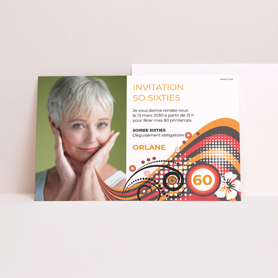 Invitations Anniversaire Adulte Paysage So Sixties photo