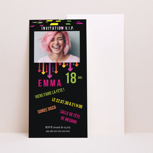 Invitations Anniversaire Adulte Panoramique portrait Megateuf photo