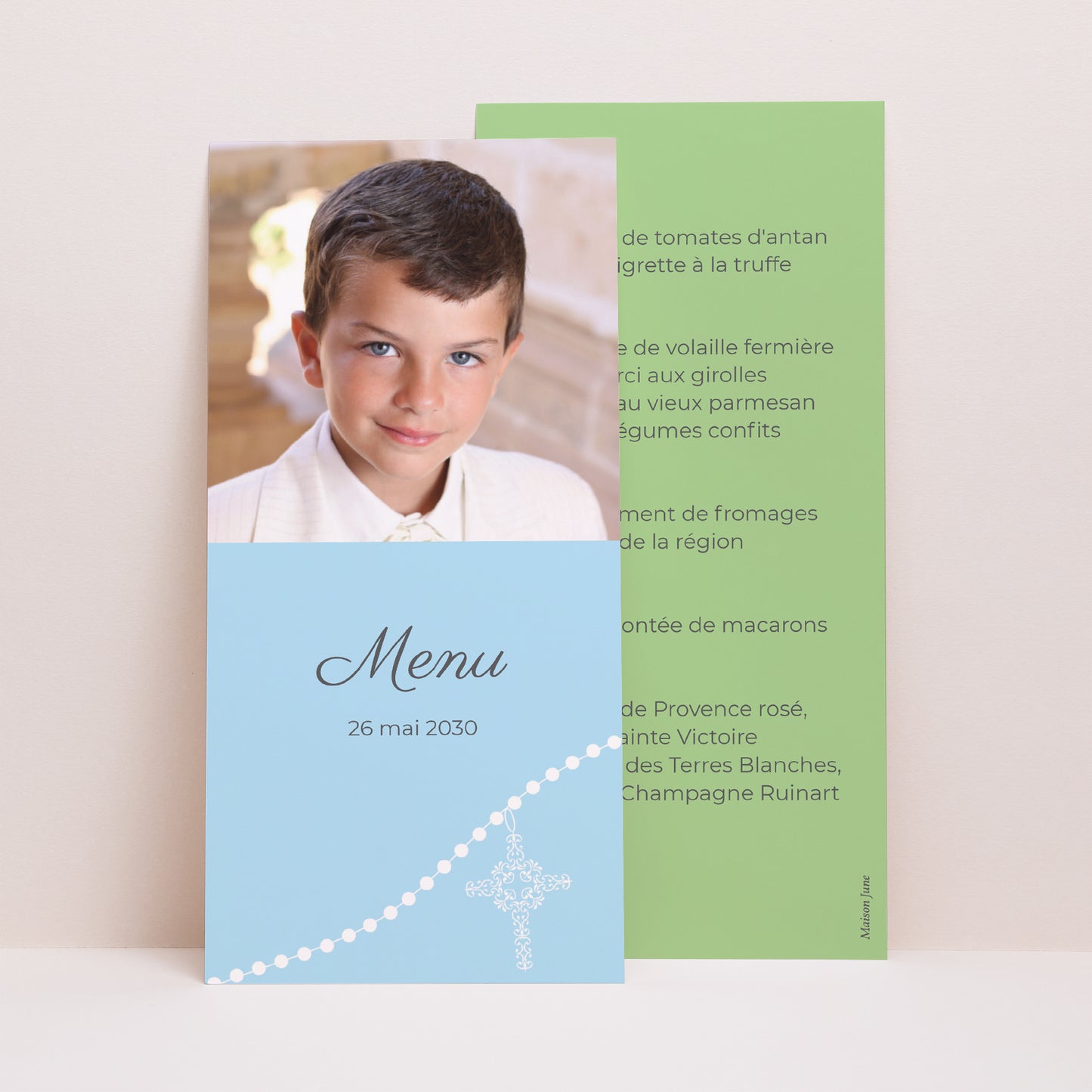 Menu Communion Panoramique portrait Consécration photo N° 1