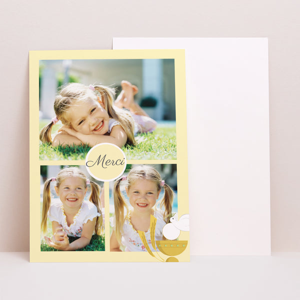 Remerciements Communion Portrait Communion illustrée - jaune photo