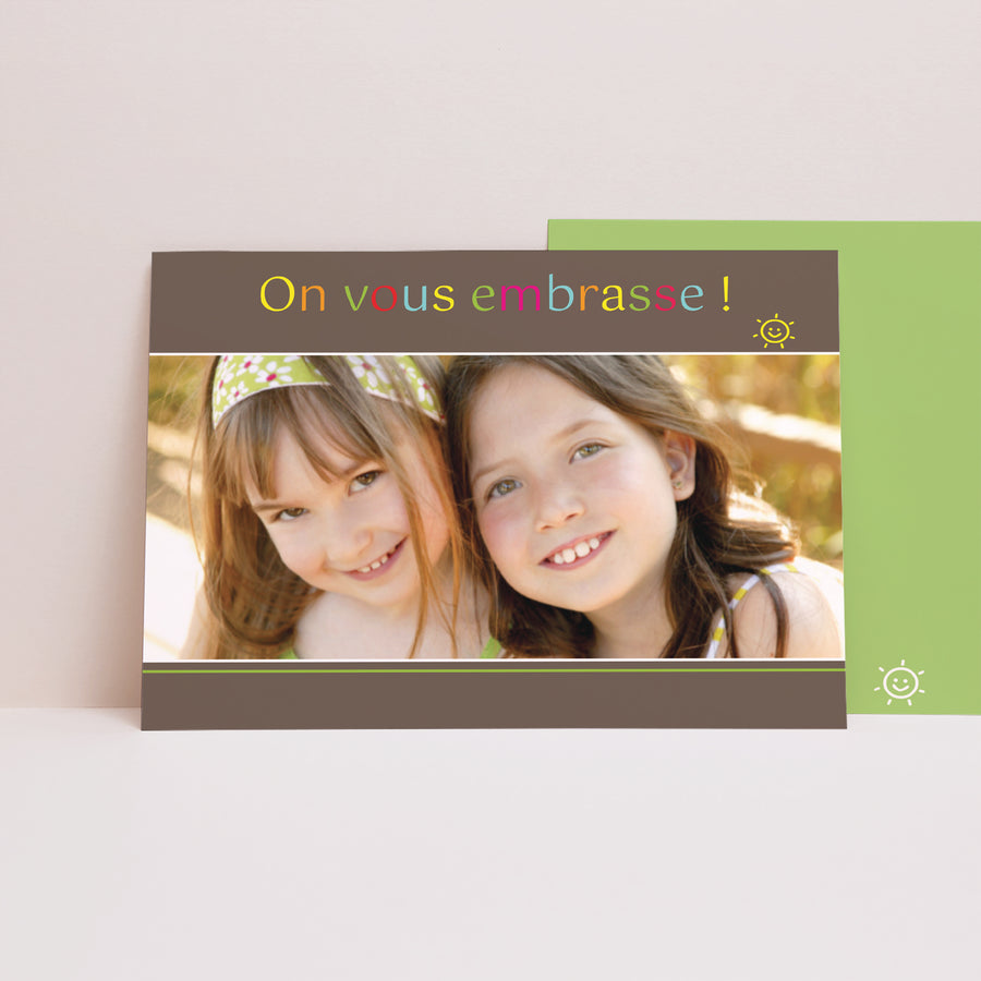 Faire-part Photos Paysage Smiles - bandeau marron photo