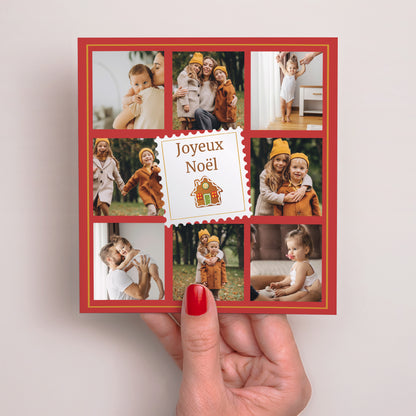 Carte de Noel Fin d'année Carré Revue de L'année - Rouge photo N° 2