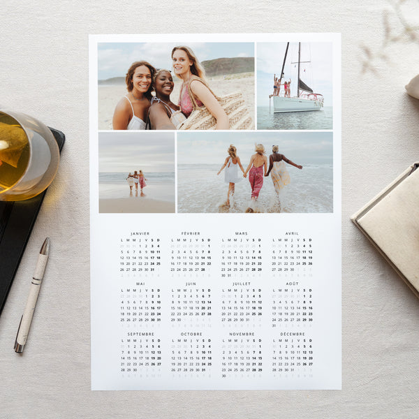 Calendrier Fin d'année Monopage portrait Enguirlandé photo