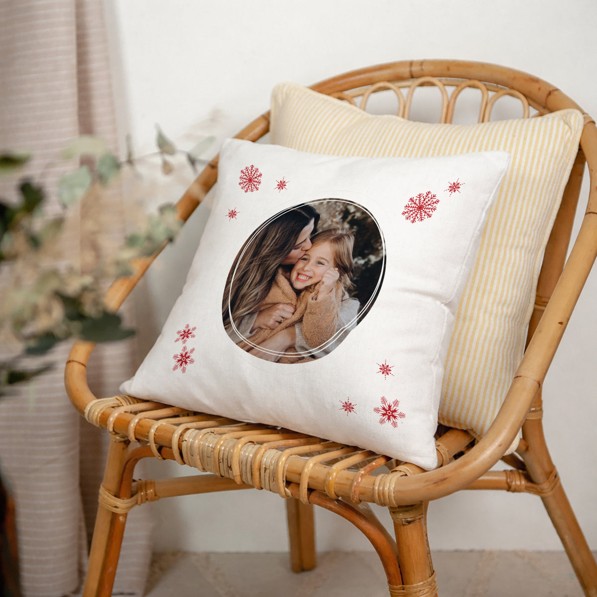 Coussin Objets Beige naturel Coussin personnalisé Noël photo N° 2