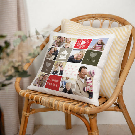 Coussin Objets Beige naturel Bonne fête papa