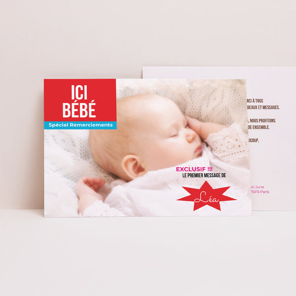 Remerciements Naissance Paysage Ici Bébé photo