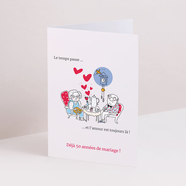 Invitations Anniversaire de mariage Double volet portrait Instant Thé photo