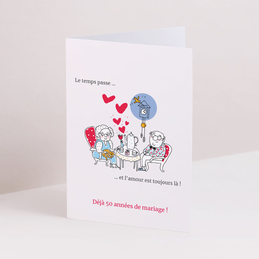 Invitations Anniversaire de mariage Double volet portrait Instant Thé photo