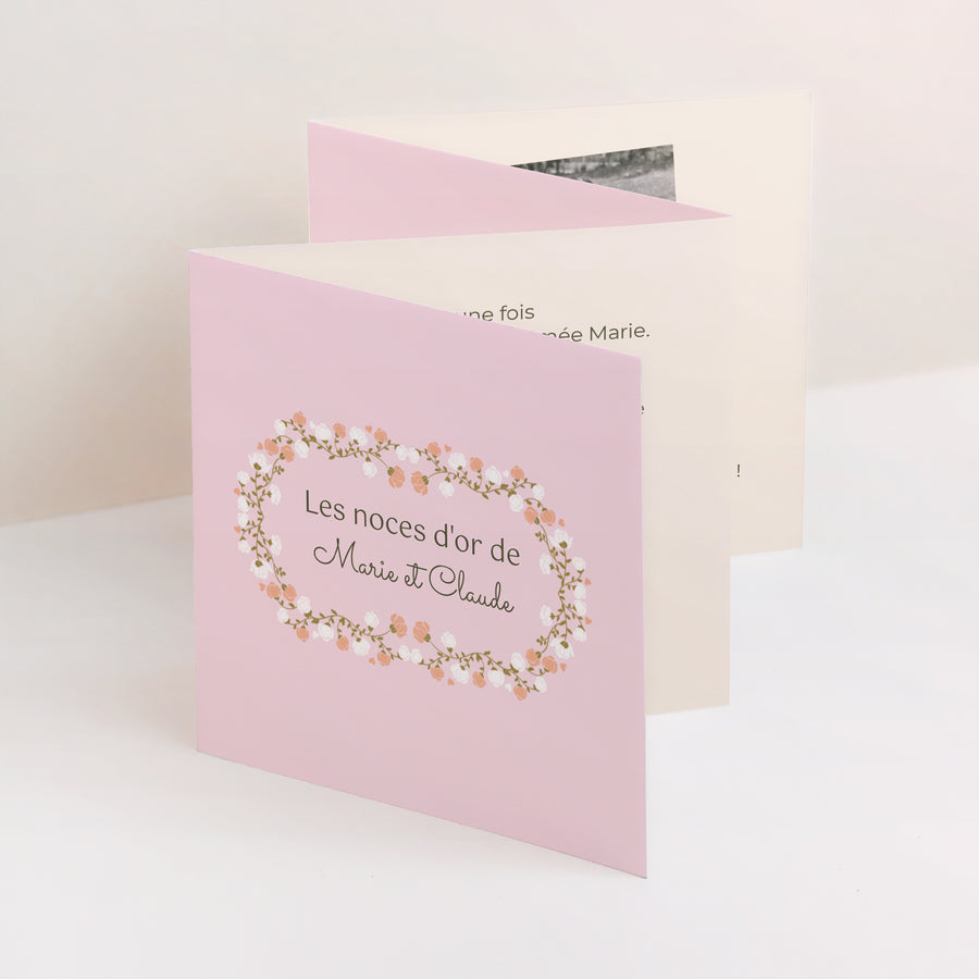 Invitations Anniversaire de mariage Accordéon Une belle histoire photo