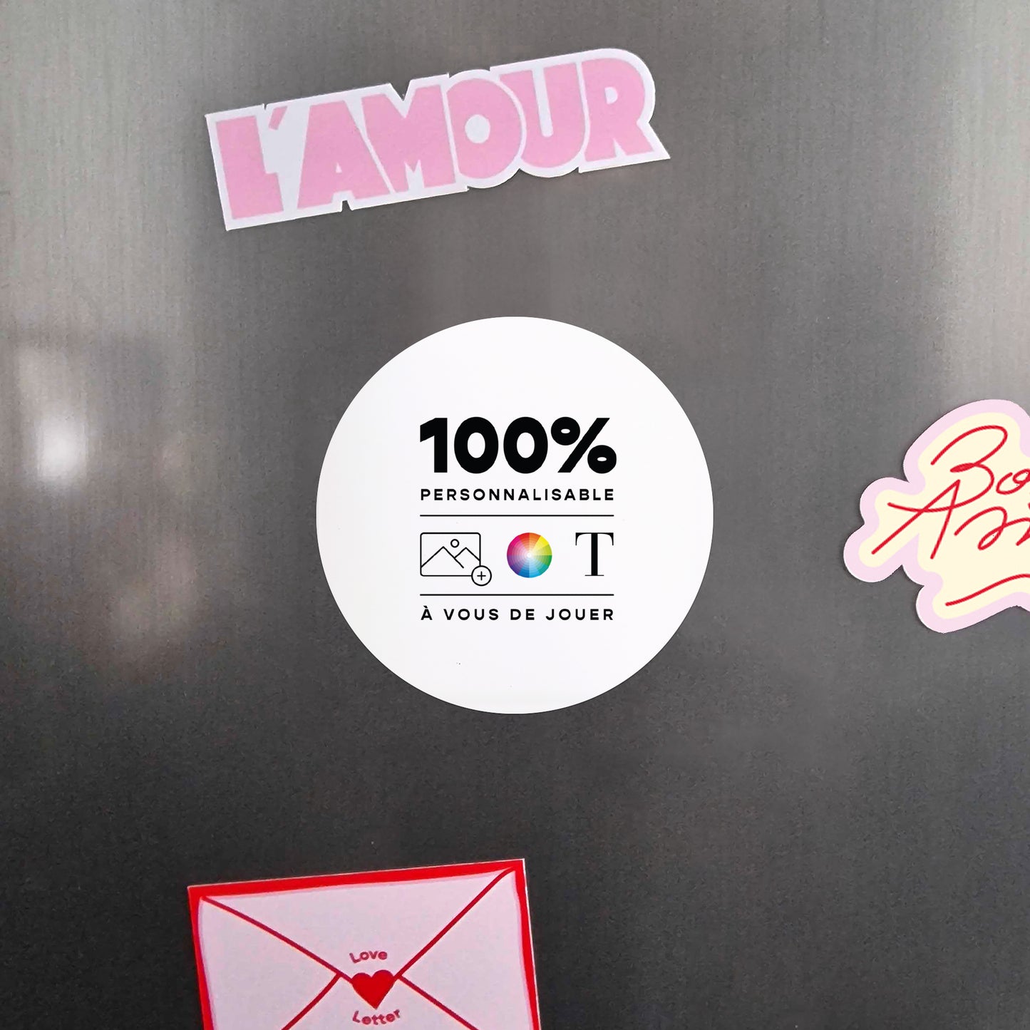 Faire-part Baptême Lot de 8, magnétique, rond, Ø 10cm Do It Yourself II photo N° 4