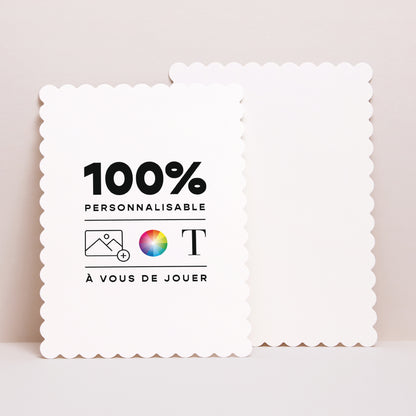 Faire-part Baptême Portrait, bords biscuit Do It Yourself II photo N° 1