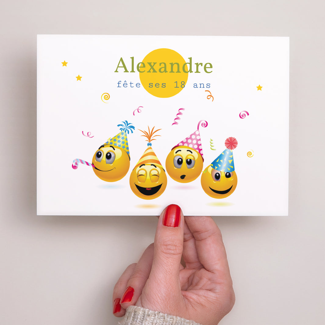 Invitations Anniversaire Adulte Portrait Smileys photo N° 3