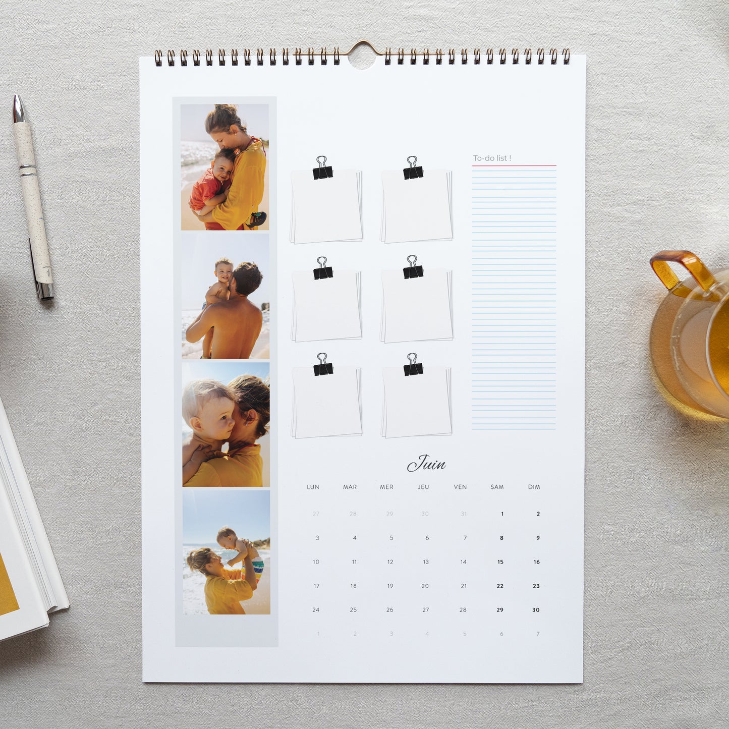 Calendrier Fin d'année Mural A3 Familial photo N° 2