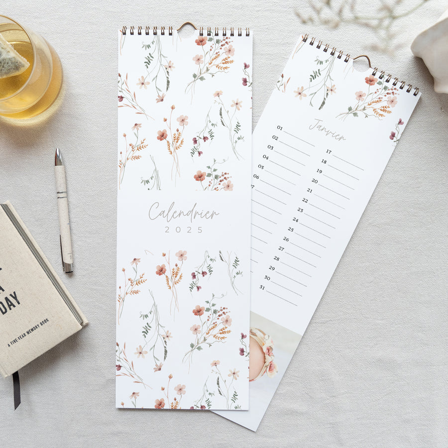 Calendrier Fin d'année Perpétuel Motif Floral photo