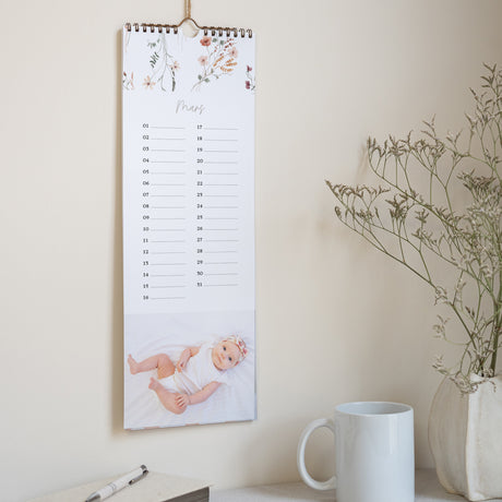 Calendrier Fin d'année Perpétuel Motif Floral