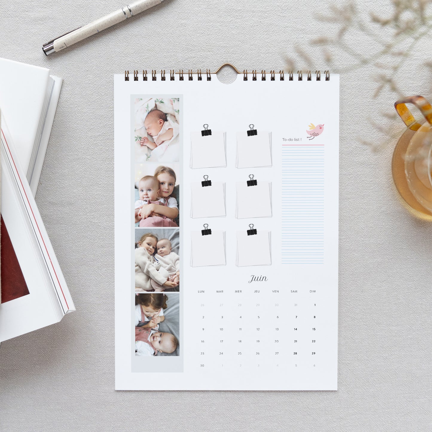 Calendrier Fin d'année Mural A4 Fille photo N° 2