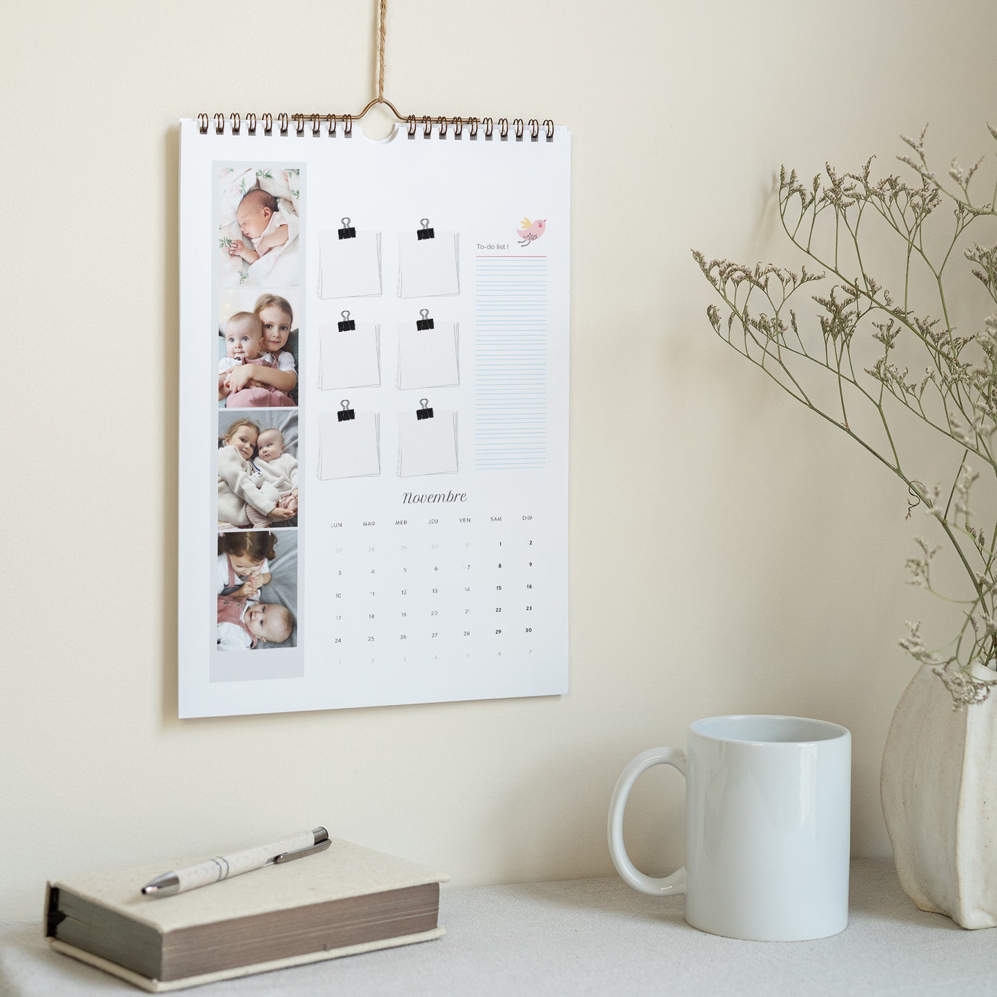 Calendrier Fin d'année Mural A4 Fille photo N° 3