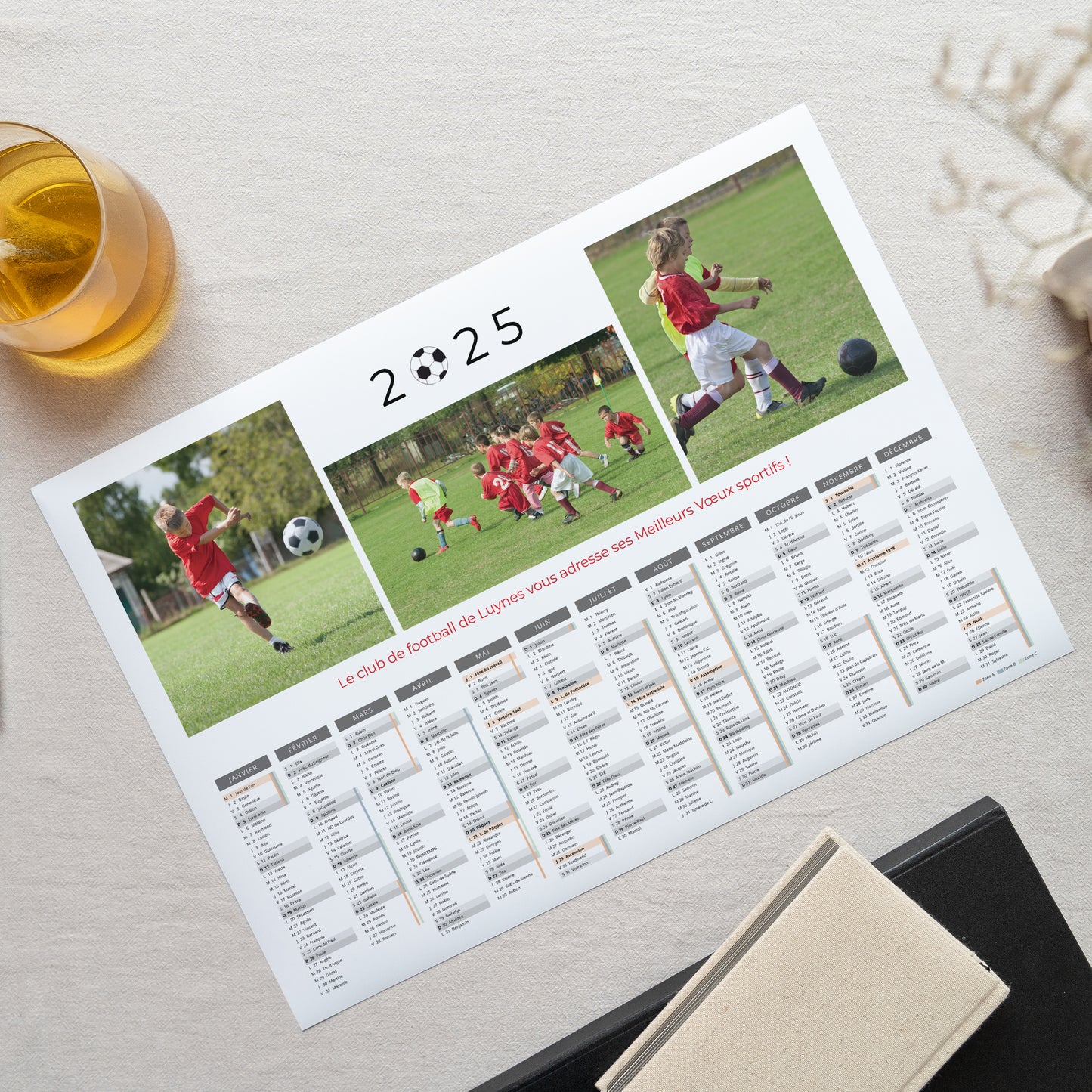 Calendrier Fin d'année Monopage paysage Football photo N° 1