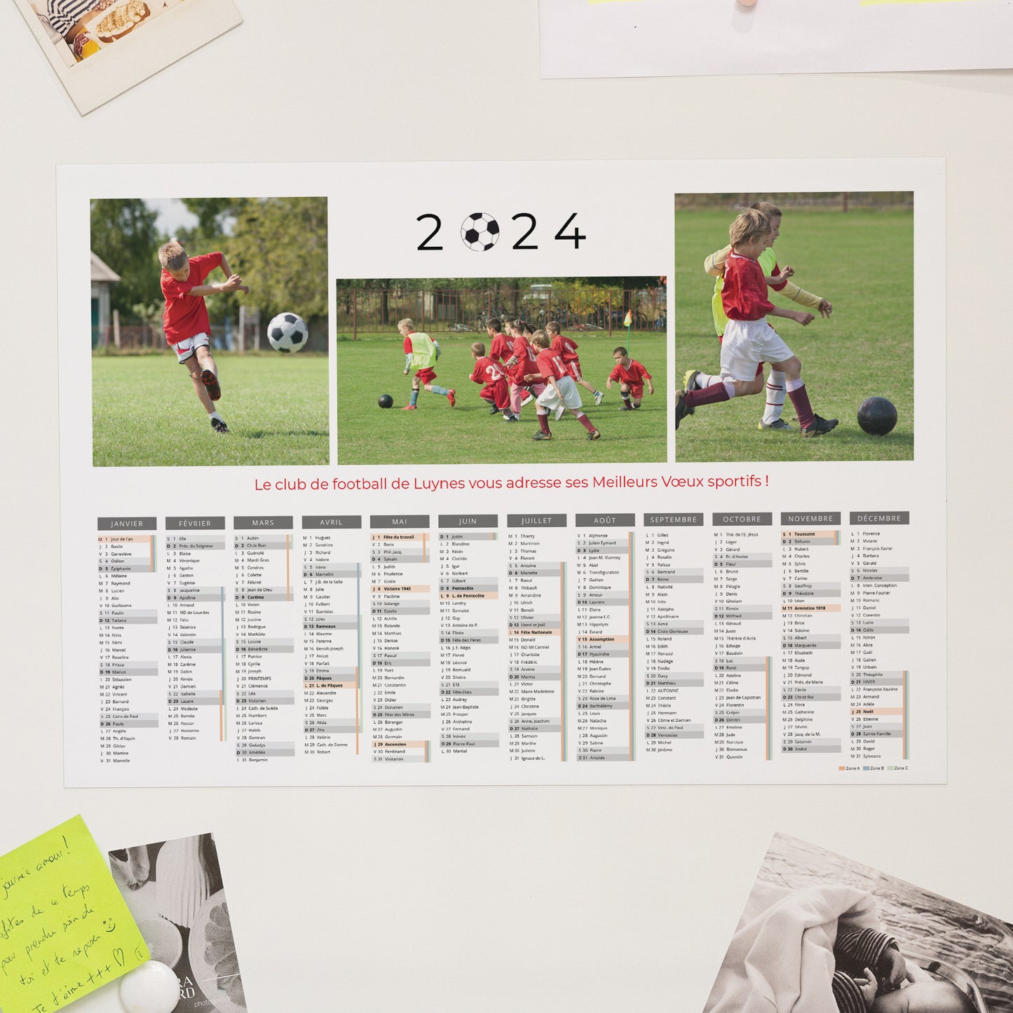 Calendrier Fin d'année Magnétique paysage Football photo N° 1