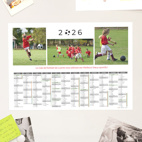Calendrier Fin d'année Magnétique, monopage paysage Football