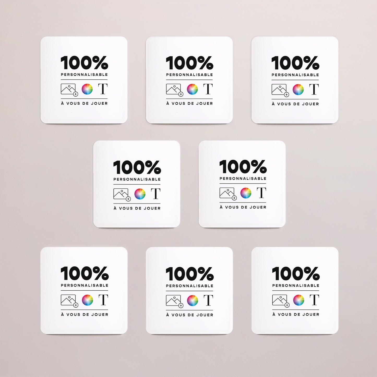 Carte de voeux Fin d'année Lot de 8, magnétique, carré coins arrondis Do It Yourself III photo N° 3