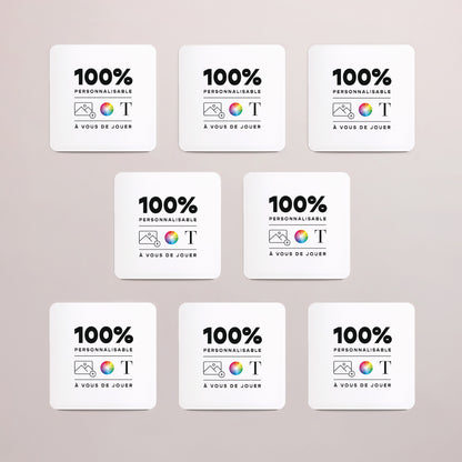 Carte de voeux Fin d'année Lot de 8, magnétique, carré coins arrondis Do It Yourself III photo N° 3