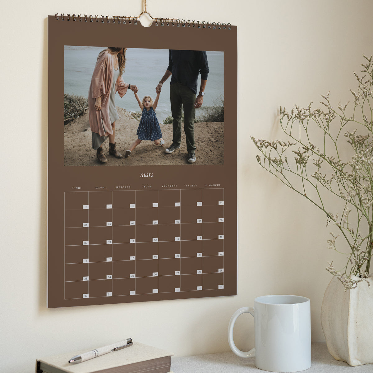 Calendrier Fin d'année Mural A3 Marron Terre photo N° 3