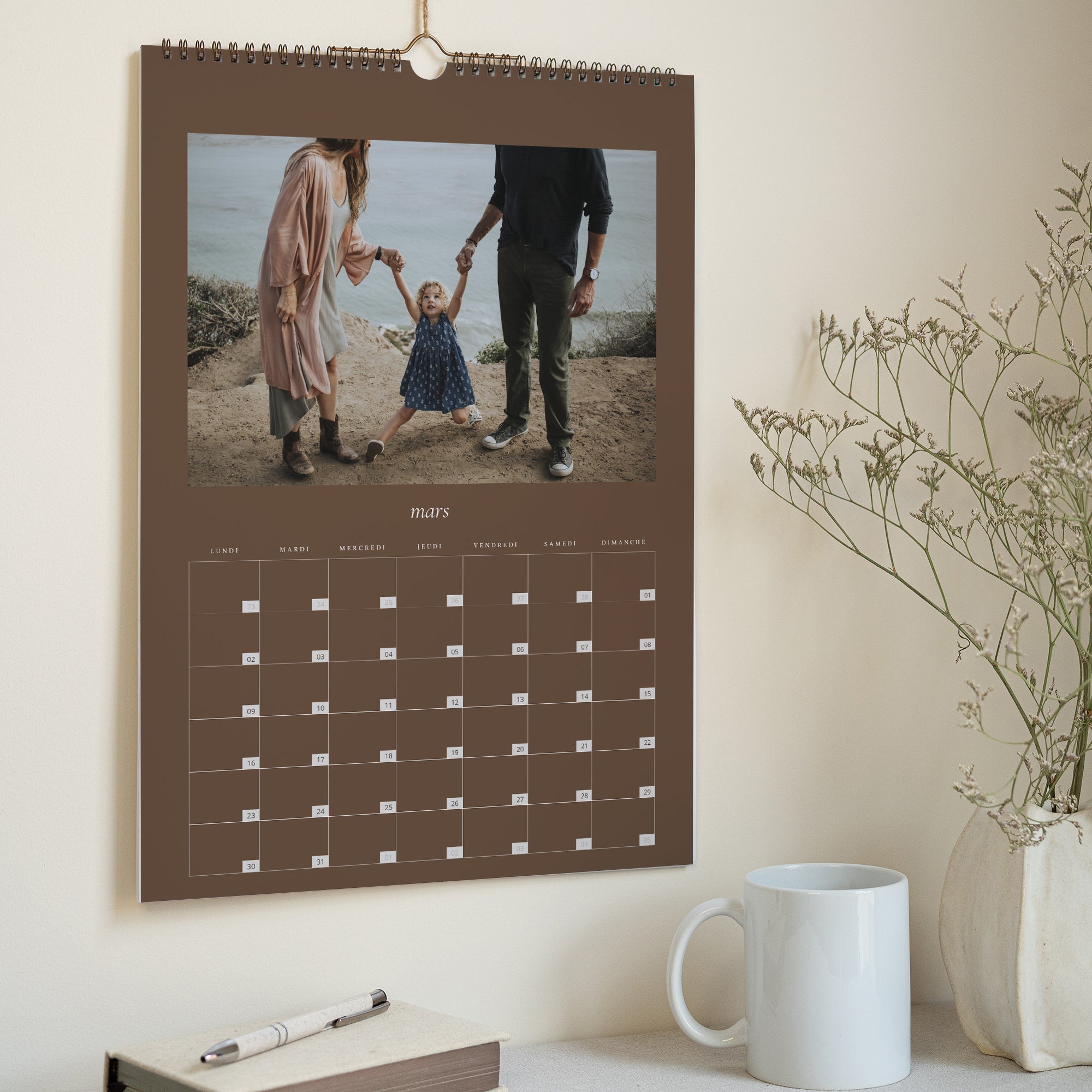 Calendrier Fin d'année Mural A3 Marron Terre photo N° 3