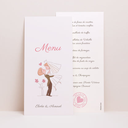 Menu Mariage Panoramique portrait Vive les mariés photo N° 1