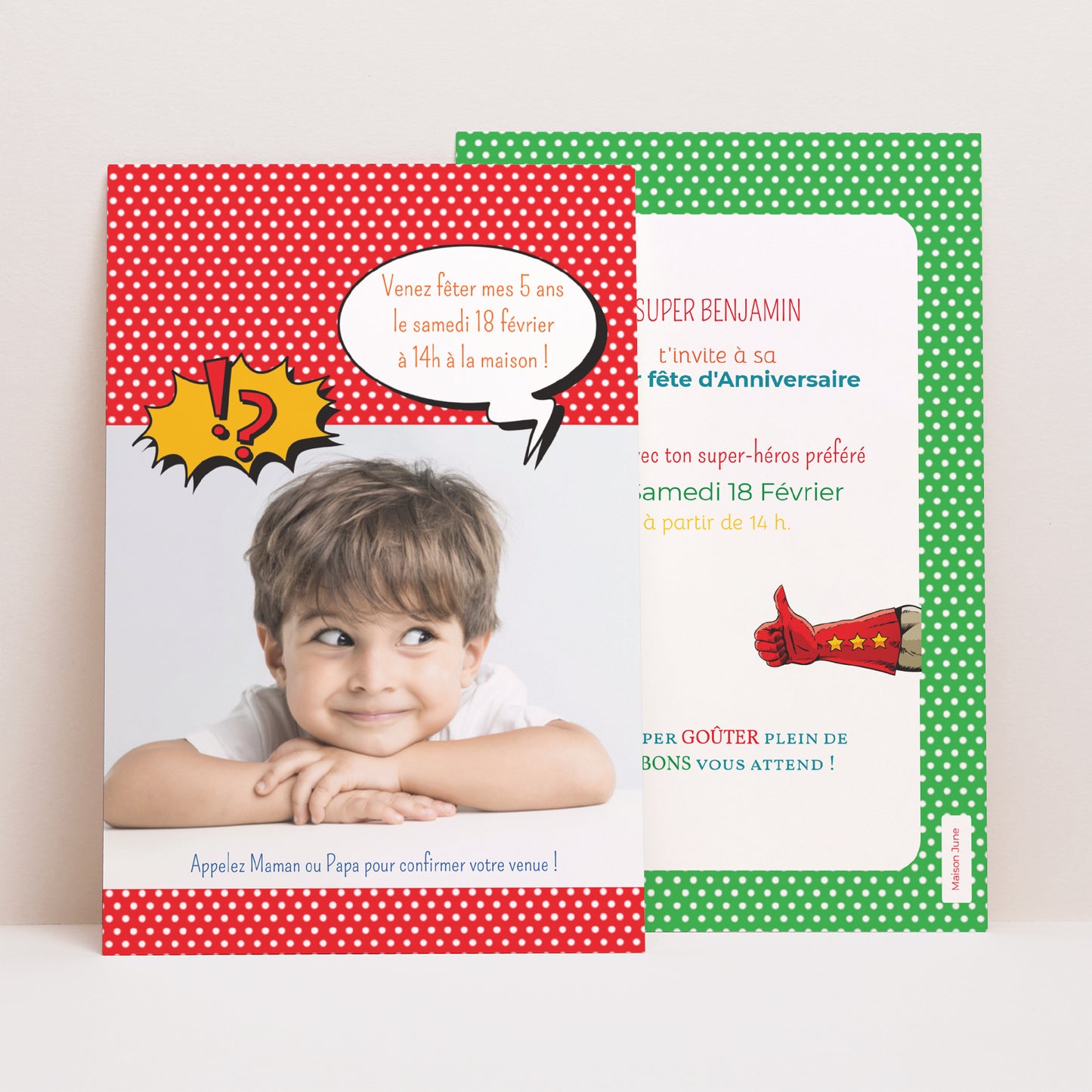 Invitations Anniversaire Enfant Portrait Super fête photo N° 1